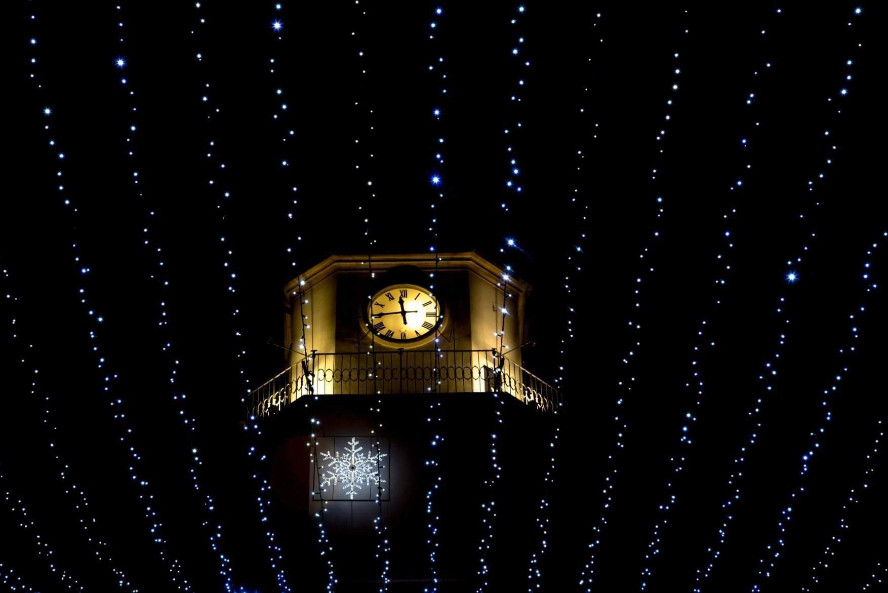 Trenčína city  tower  christmas  decoration