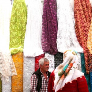 Fabrics in Ayvalik market