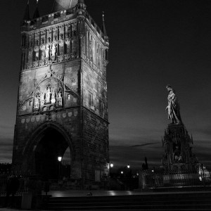 Večerní Staroměstská mostecká mostecká věž
