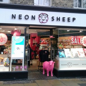 Neon sheep shop.