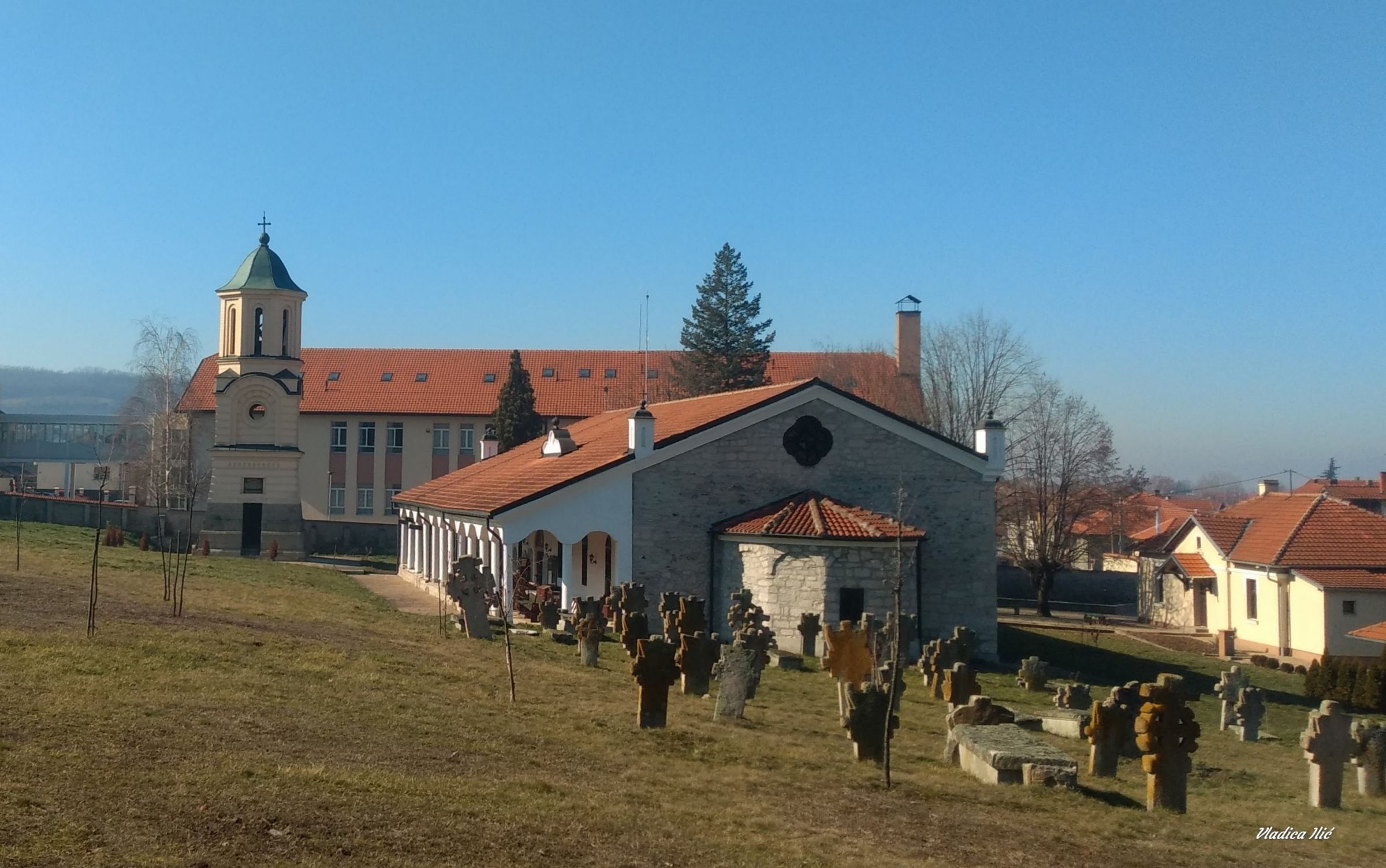 The old cemetery in the church complex